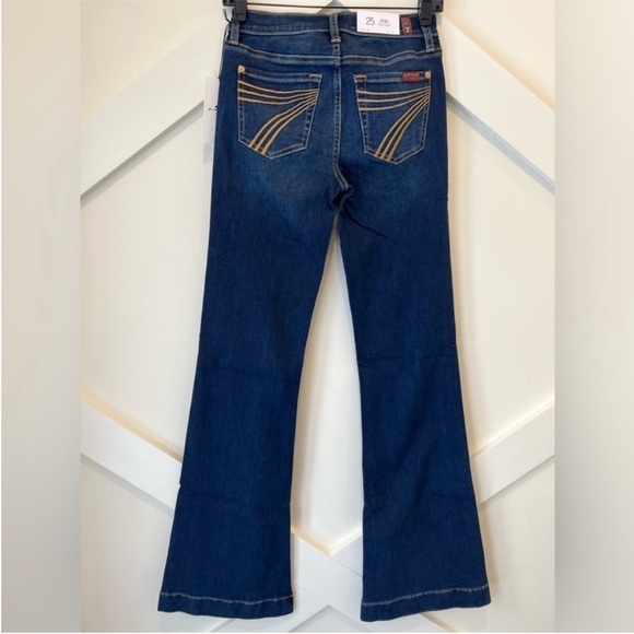 7 For All Mankind Dojo Original Jeans Trouser NWT Size 25 7FAMK Golden pockets - Picture 11 of 15